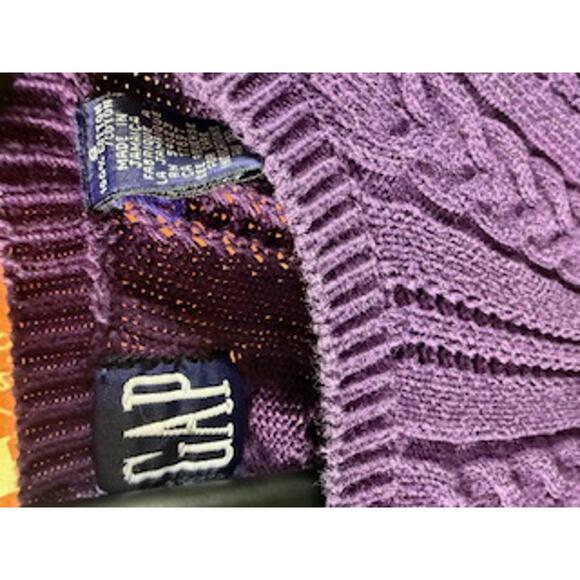 Gap Women's Cozy Purple Cable Knit Sweater Size Small - Picture 3 of 3
